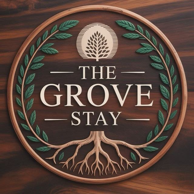 Grove Stay's previous logo — a generic carved wood emblem